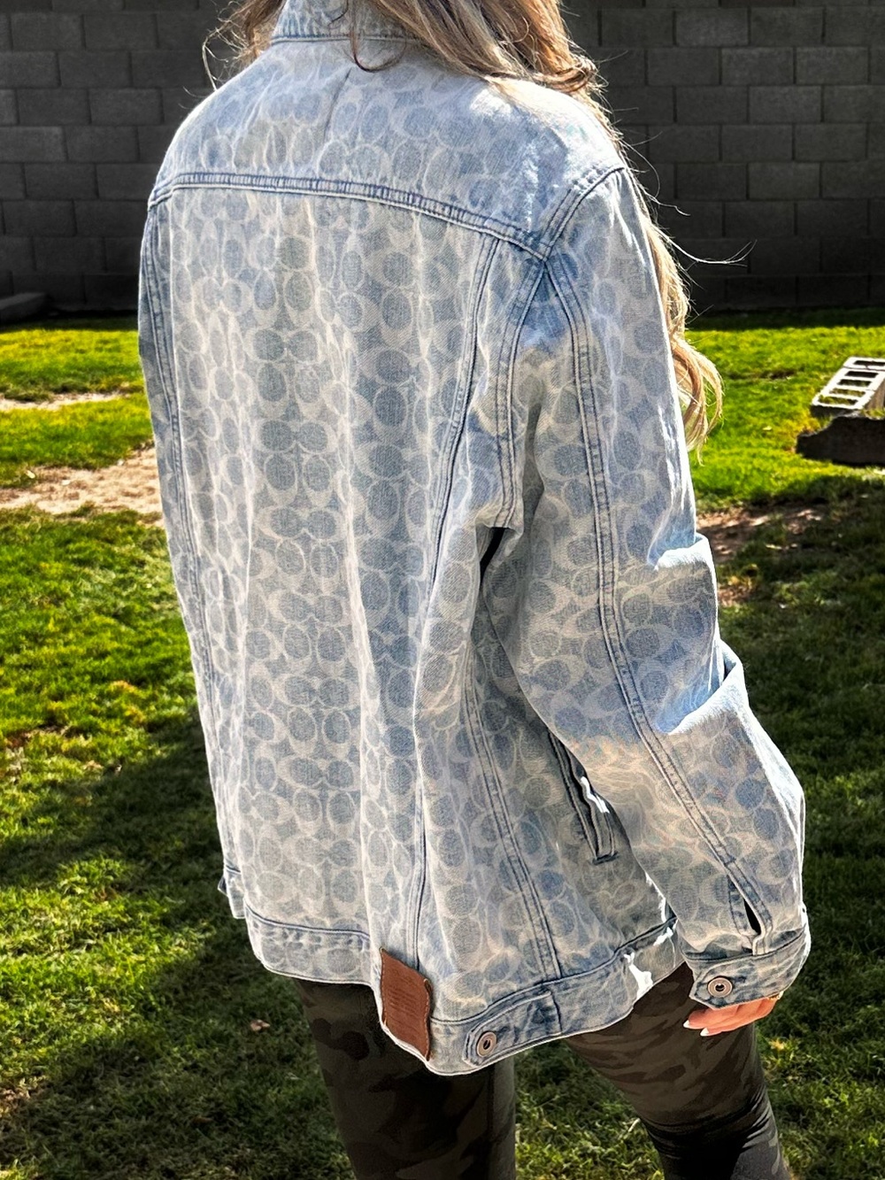 Oversized coach denim jacket